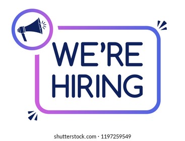 We're Hiring Flat Design. Vector Illustration
