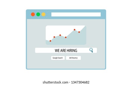 We're Hiring Google Searching Concept Template Text Box Design - Vector