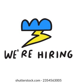 We're hiring. Graphic design. Vector icon on white background.