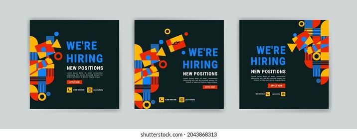 We're Hiring. Job Offer Leaflet Template. Job Vacancy Flyer Poster Template Design.