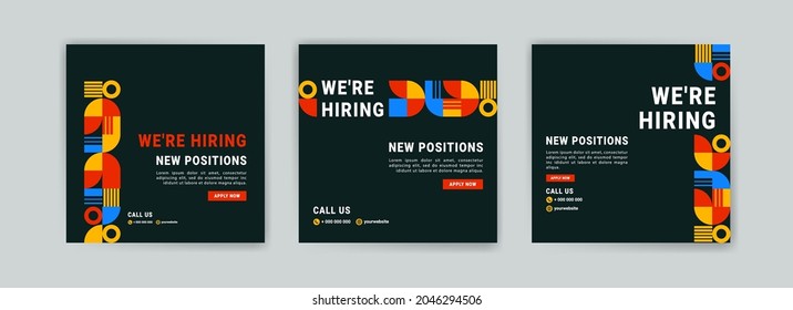 We're Hiring. Job Offer Leaflet Template. Job Vacancy Flyer Poster Template Design.