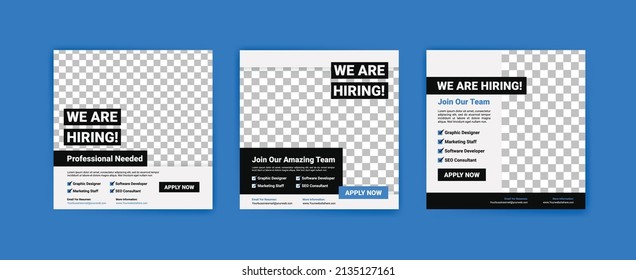 We're hiring. Job offer leaflet template. Job vacancy flyer poster template design.