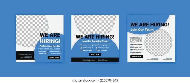 We're Hiring. Job Offer Leaflet Template. Job Vacancy Flyer Poster Template Design.