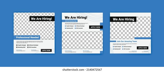 We're hiring. Job offer leaflet template. Job vacancy flyer poster template design.