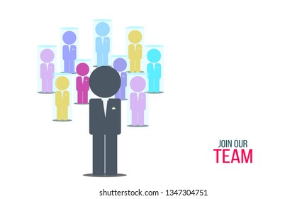 We're hiring and join our team concept with business people  