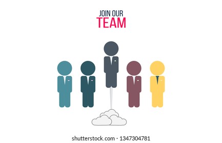 We're hiring and join our team concept with business people  
