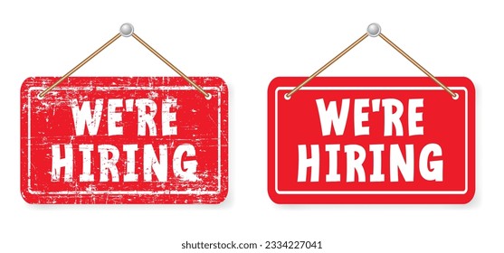 We're hiring, join our team, signboard. Swearing, dialogue, speaking icon. Profile, search job vacancy icon. Recruitment symbol. Hiring set. People symbol. Find candidate for contract. Talent worker s