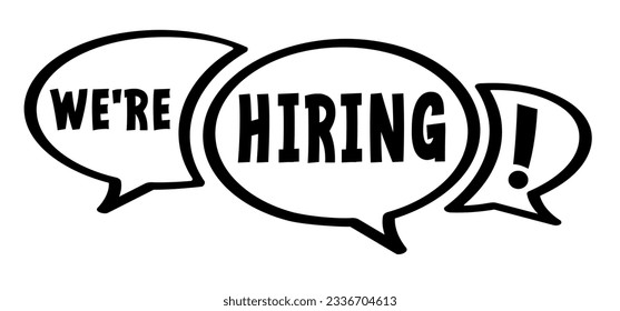 We're Hiring, Join Our Team. Swearing, dialogue, speaking icon. Profile, search job vacancy icon. Recruitment symbol. Hiring set. People symbol. Find candidate for contract. Talent worker.