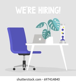 We're hiring. Join our team. Vacancy banner. Flat editable vector illustration, clip art