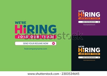 we're hiring, Join Our Team, Social Media Post, Banner, Poster, Printable, concept, requirement, vacancy, job offer. latest vector design.