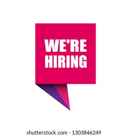 We're hiring - label,sign. 