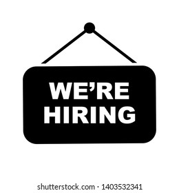 We're Hiring Letter Template. Recruitment Employee Illustration As A Simple Vector, Trendy Sign & Symbol for Design and Websites, Banner / Attention.