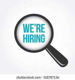We're Hiring Magnifying Glass
