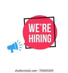 We're Hiring Megaphone Label