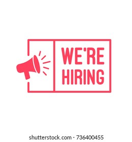 We're Hiring Megaphone Label