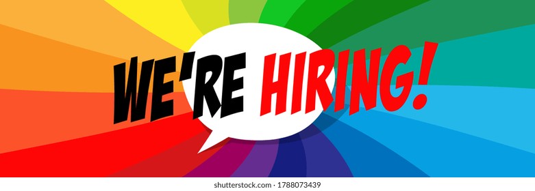 We're hiring on speech bubble