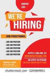 we're hiring poster flyer or social media post template design