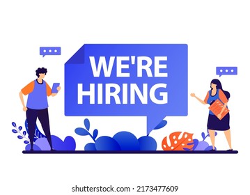 We're hiring posters llustration for landing page, banner, brochure, flyer