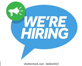 We're Hiring Sign Vector