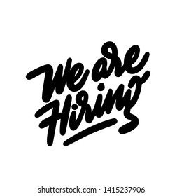 We're hiring typographic design -template with creative graphic text 