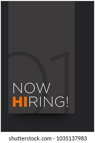 We're Hiring Typography with Hi Standing Out Concept Design