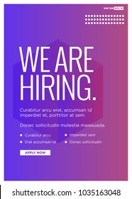 We're Hiring Typography with Hi Standing Out Poster Concept Template Text Box Design and Apply Button