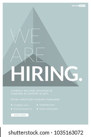 We're Hiring Typography with Hi Standing Out Poster Concept Template Text Box Design and Apply Button