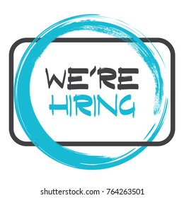 We're hiring. Vector flat illustration on white background.