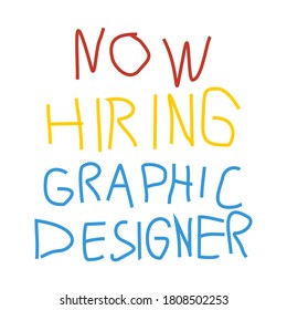 We're hiring. Vector flat Unique illustration on white background.