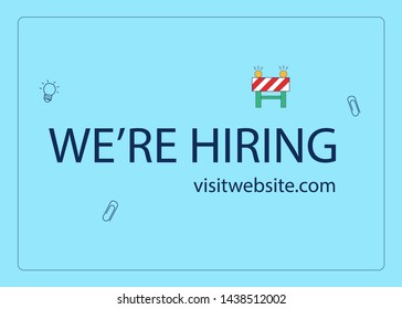 "We're Hiring" Vector Illustration. Employment Opportunity Banner.