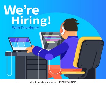 we're hiring web developer illustration