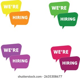 WERE HIRNG SIGN DESIGN WITH DIFFERENT COLOURS. FOR OFFICE AND JOB PURPOSE. 