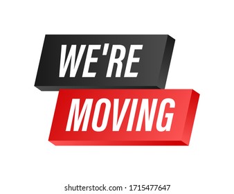 We're moving icon badge. Ready for use in web or print design. Vector stock illustration