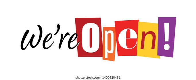 We're open  cut out letters