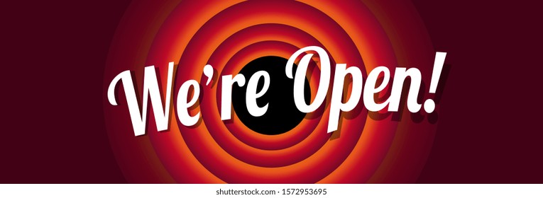 We're open on cartoon background
