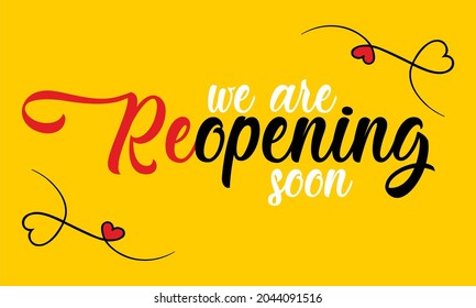 We're reopening soon text vector vintage door sign made for reopening after Covid19 outbreak