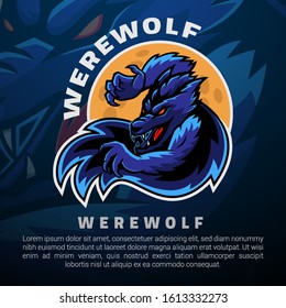 Werewolf in action under the moonlight