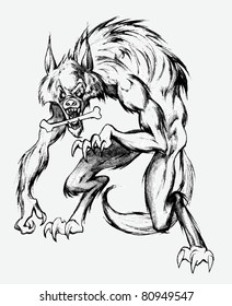 Werewolf with the bone in his teeth