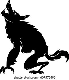 Werewolf Cartoon Howling Silhouette