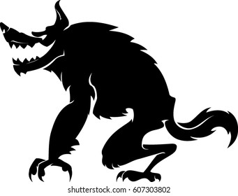 Werewolf Cartoon Side View