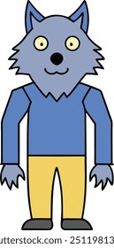 Un Vector de dibujos animados de hombre lobo para Halloween