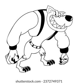 Werewolf Character of Hallowen Isolated Retro Cartoon Vector