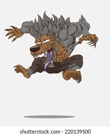 Werewolf Character vector and illustration. Monster in Halloween night