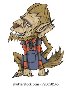 Werewolf Character vector and illustration. Monster in Halloween night