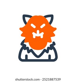 Hombre lobo para el ícono espeluznante del Vector de halloween