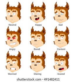 werewolf cubs. collection of different emotions