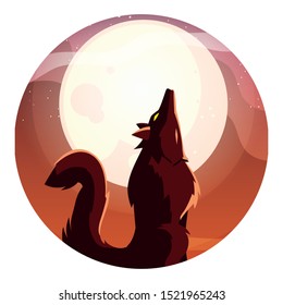werewolf design, Halloween holiday horror scary celebration autumn dark and party theme Vector illustration