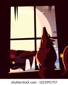 werewolf design, Halloween holiday horror scary celebration autumn dark and party theme Vector illustration