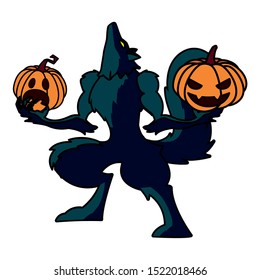 werewolf design, Halloween holiday horror scary celebration autumn dark and party theme Vector illustration