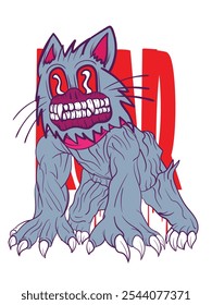 werewolf doodle pop art halloween background vector design